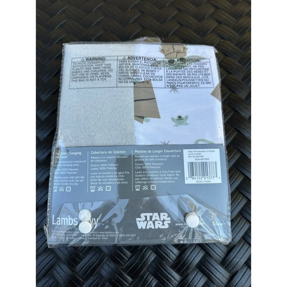 Lambs & Ivy Star Wars Baby Yoda Changing Pad Cover New